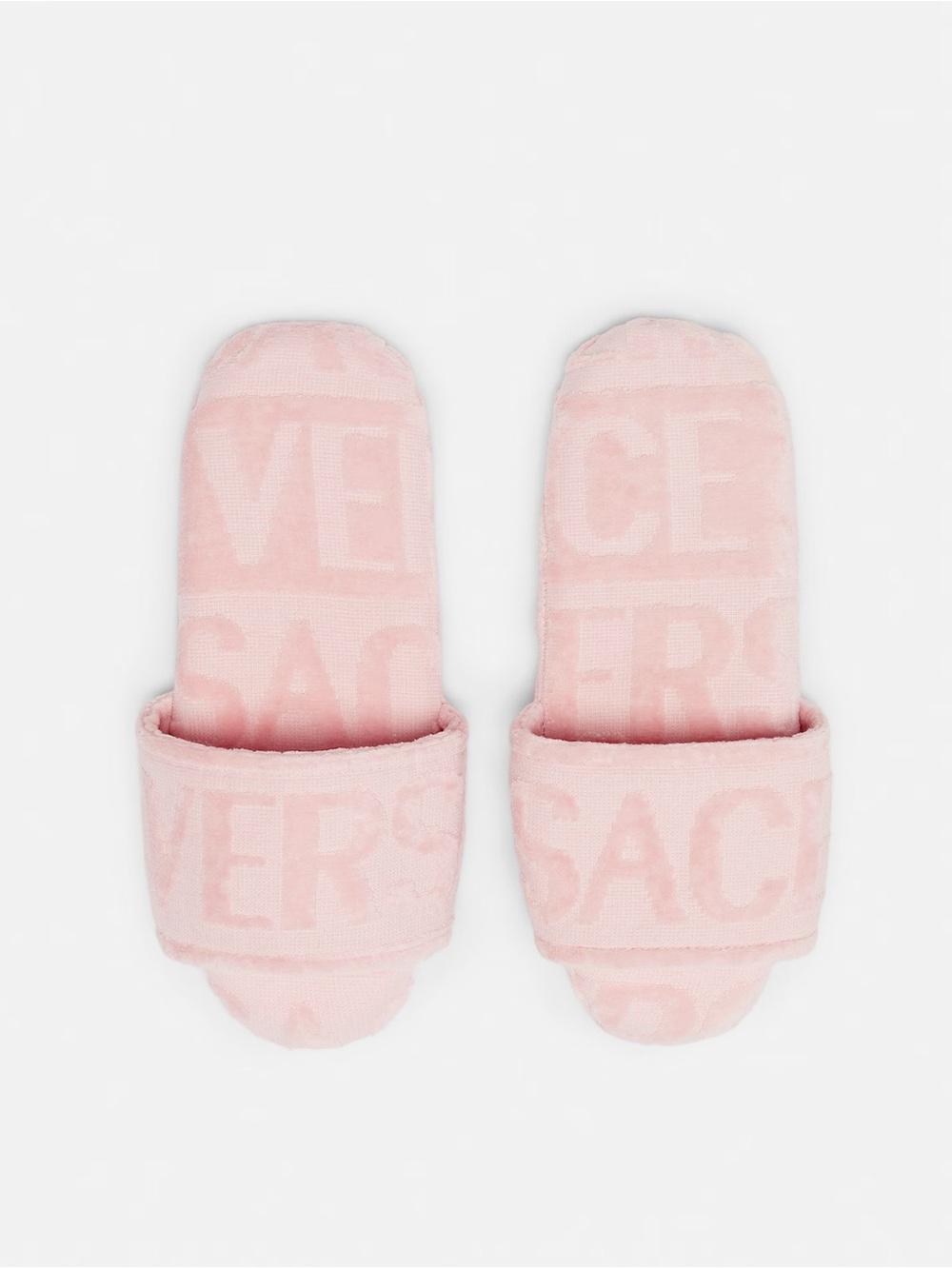 Versace Pink Logo Jacquard Robe + Slippers - Picture 2 of 4
